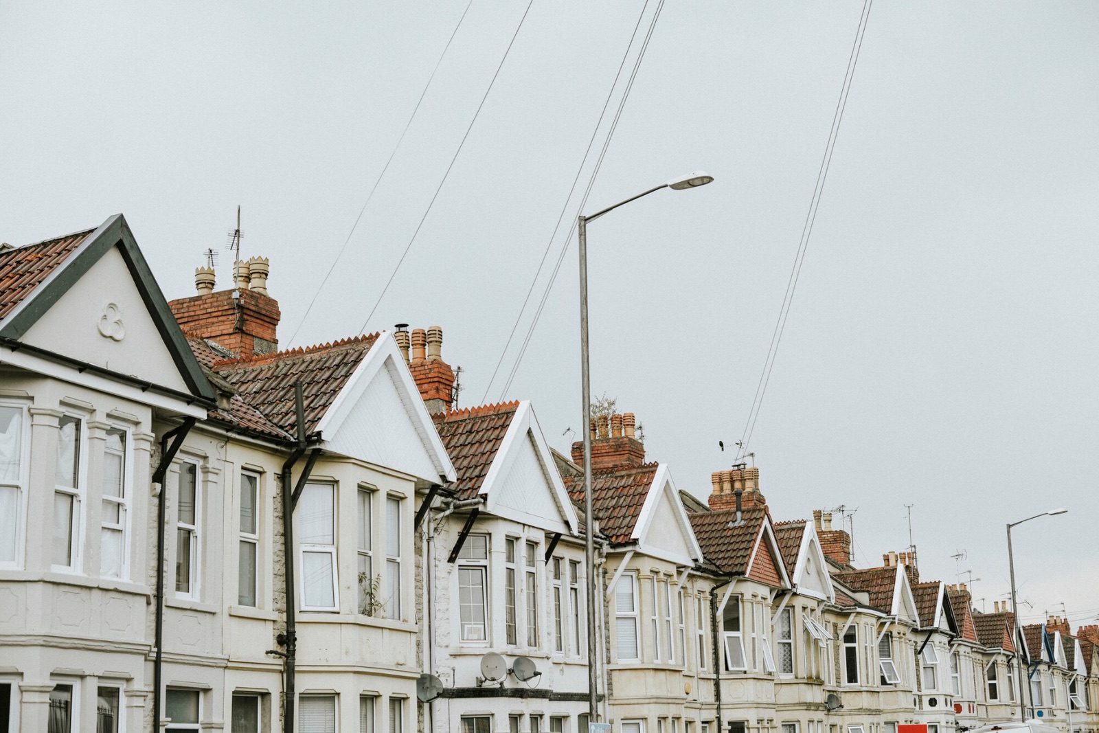 Terraced houses typical of Truro's residential streets